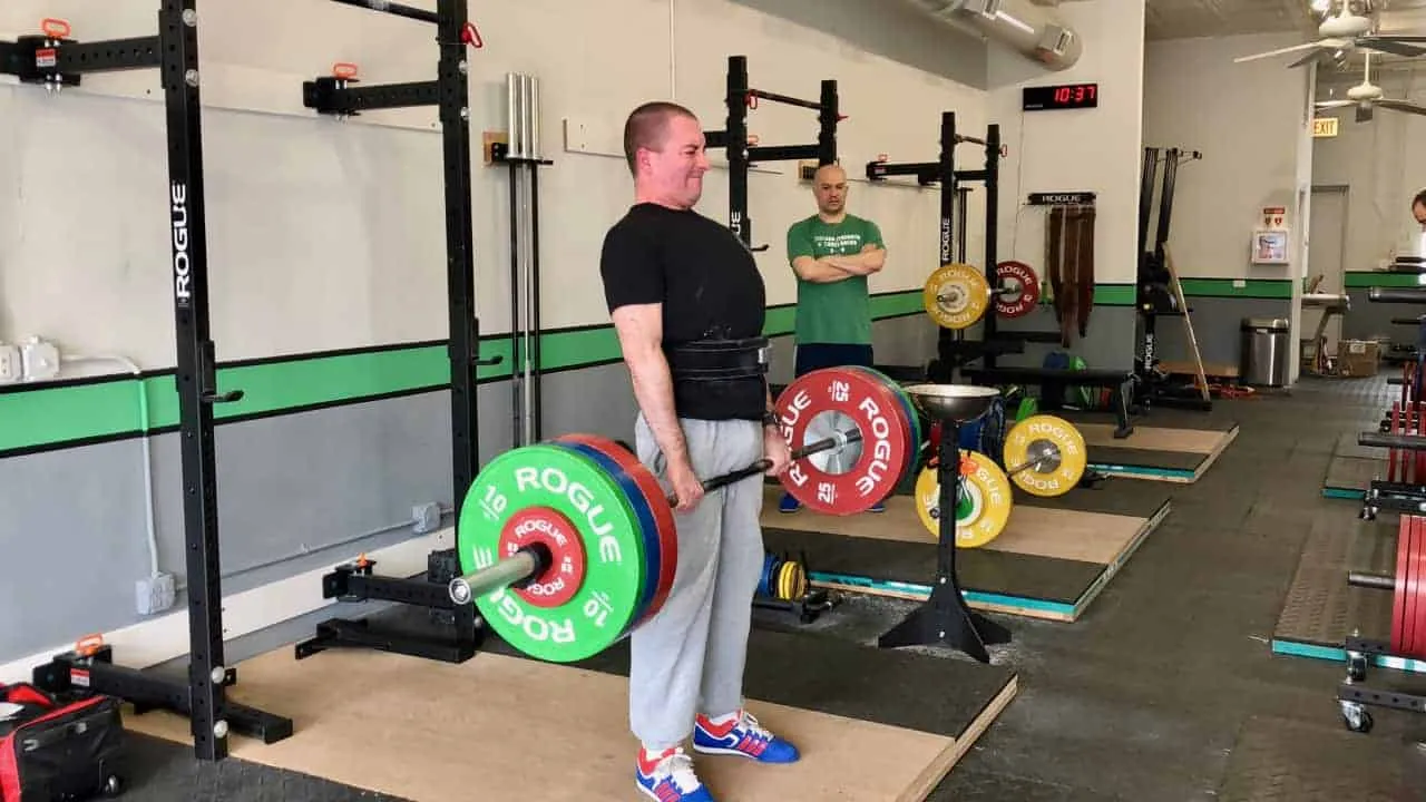 Carl Thuringer deadlifting a personal record