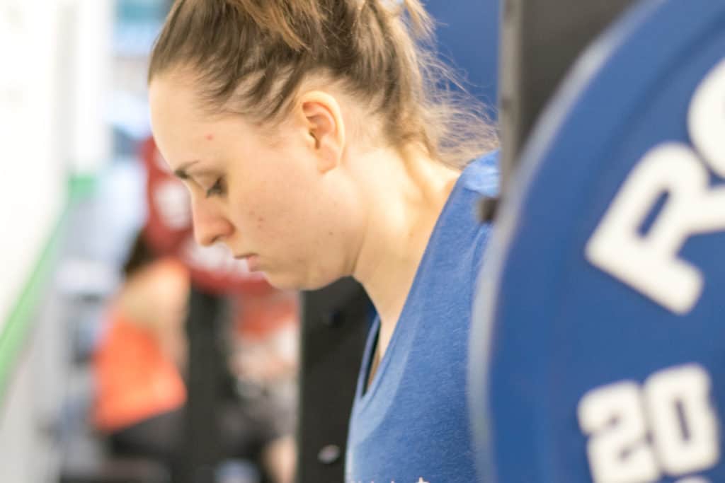 Katelynn McBride training with a barbell at Chicago Strength and Conditioning
