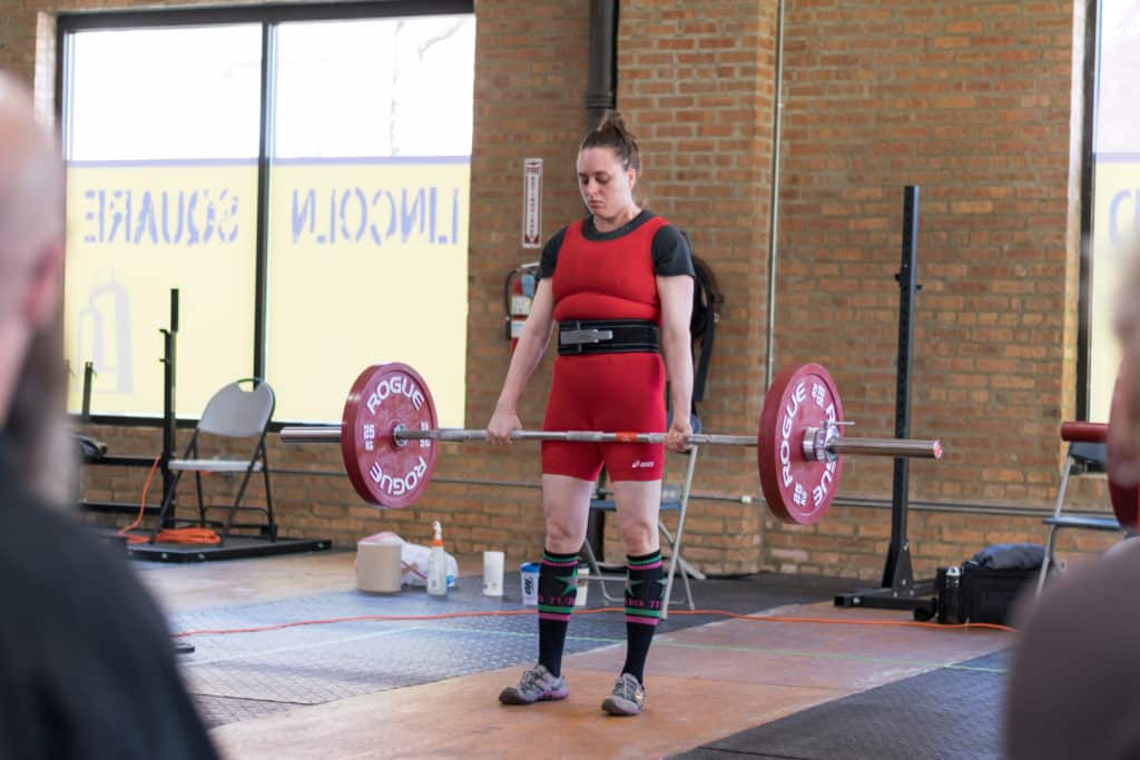 Lifter competing at the 2017 Starting Strength Challenge strengthlifting meet